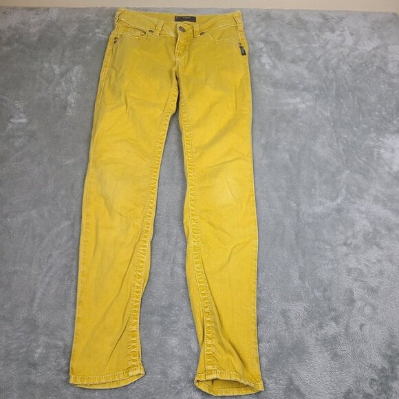 Women's Silver SUKI Skinny Jeans 26x31 Mustard Yellow - Picture 1 of 9